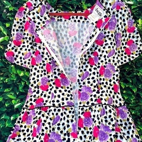 STUNNING Vintage Em Elle Bold Print Floral Dress - Picture 10 of 11